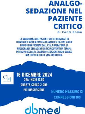 ANALGO-SEDAZIONE NEL PAZIENTE CRITICO G. Conti Roma