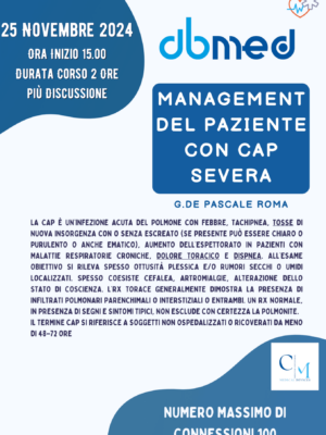 MANAGEMENT DEL PAZIENTE CON CAP SEVERA G.DE PASCALE ROMA